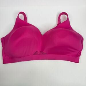 Cacique Lightly Lined No-Wire Bra Comfort Bliss Wireless Pink Plus Size 44G